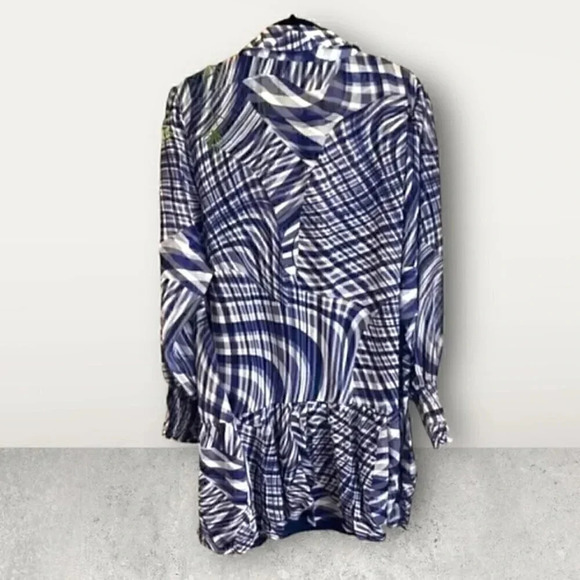 Arna York blue white dress sheer cover over camisole dress various plus size NWT - Picture 10 of 12